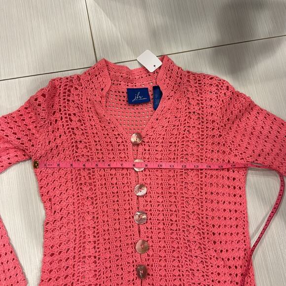 JH Collectives Crotchet buttoned Sweater Top in a Linen/Cotton Blend. - Picture 8 of 8